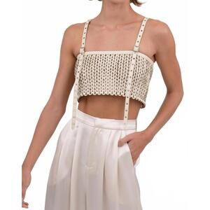 NEW NONCHALANT LABEL karter crop top in crema